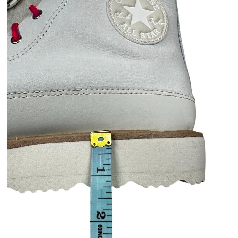 Converse Chuck Taylor All Star Shoes Womens Size 10 White Leather High Top Boots - Picture 11 of 16